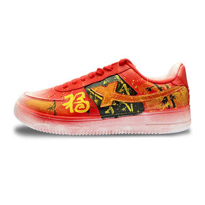 XTEP Кроссовки Air Force One с низким верхом, противоскользящие, износостойкие, для скейтбординга, мужские, красные, черные, желтые