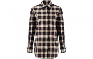 Рубашка женская Burberry в клетку, черный / бежевый