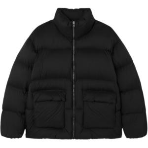 Пуховики Unisex с воротником стойкой, умеренная длина GUESS, черный