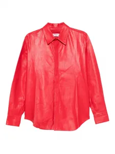 Рубашка из кожи наппа Martine Rose, красный