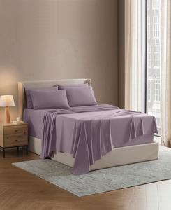 Комплект постельного белья из микрофибры с очень глубокими карманами, 6 предметов, размер King Nestl, пыльно-фиолетовый