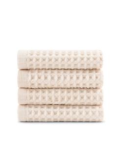 Набор мочалок из неотбеленного хлопка с вафельной текстурой, окрашенный пряжей, 13 x 13 дюймов DKNY Pure, Natural