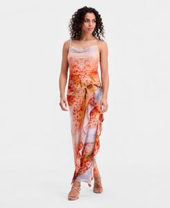 Женское платье без рукавов с оборками Bar III, Floral Blur