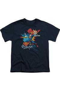 Футболка с коротким рукавом для детей "Суперспособности Супермена" Gildan, темно-синий