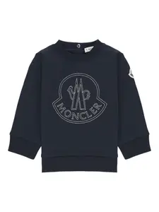 Толстовка с вышитым логотипом Moncler Enfant, синий
