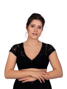 Edelnice Блузка дирндль Leonie черная на черном