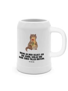 Пивная кружка с выдрой, букетом цветов и надписью белым цветом Mr. & Mrs. Panda