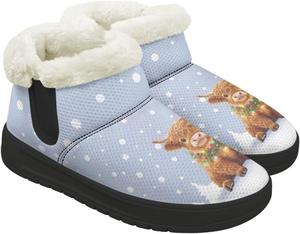 Женские зимние ботинки на снег с утеплителем, плюшевые, мягкие, комфортные, с утолщенной подошвой и дышащие, зимние ботильоны Gdxynsmny, Chighland Cow