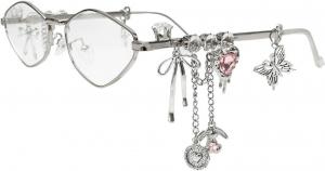 Солнцезащитные очки Melrose с кристаллами, женские, овальная металлическая оправа, модные, с бриллиантовым кулоном, в стиле панк, защита от ультрафиолета UV400, артикул 75073, White Pink