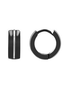 Adeliás Серьги унисекс - серьги-кольца из нержавеющей стали черного цвета