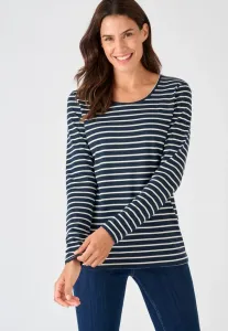 Футболка с длинными рукавами из термолактила Damart, Marine Rayé