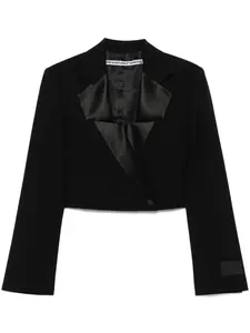 Укороченный двубортный пиджак Alexander Wang, черный