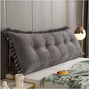 Треугольная клиновидная подушка для чтения, подушка для спины и изголовья кровати, подушка для отдыха и чтения на диване, подушка для позиционирования на кровати со съемным чехлом (цвет: темно-серый, размер: 180 см/70,8 дюйма) COZMAX, Dark Gray