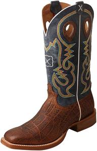 Женские ковбойские сапоги Twisted X 11 Ruff Stock с широким квадратным носком и подошвой CellSole, синий