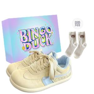 BINGO DUCK Женские легкие скейтерские кроссовки желто-синие+Эксклюзивная коробка для обуви+Подарочные носки, цвет Yellow Blue+Exclusive Shoe Box+Gift Socks