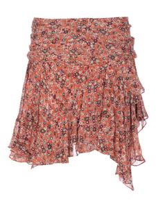 Мини-юбка с оборками и узором MARANT ÉTOILE, оранжевый