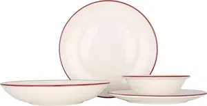 Набор столовых приборов (большой) - Linea Burgundy - 24 предмета - 6 персон - фарфор Bonna