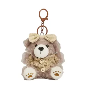 Очаровательный плюшевый мишка с печеньем брелок для сумки украшение коллекционная игрушка кукла плюшевая кукла высота 12см YUEMILE, красный коричневый Sweater Style-золотой Keychain