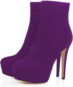 Женские ботильоны YDN на высоком каблуке-стилетто с платформой, округлым носком, боковой молнией, зимние модные офисные и вечерние туфли