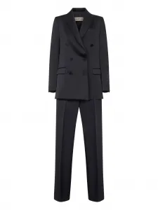 Двубортный костюм с заостренными лацканами Blanca Vita, синий