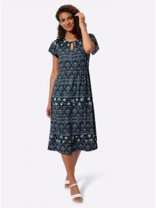 Платье из джерси в джинсовой ткани синего цвета с черным принтом WITT WEIDEN