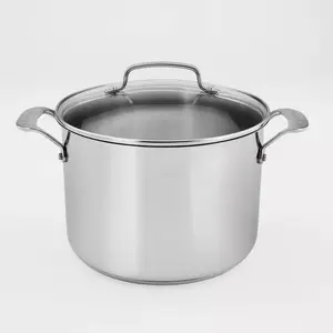 Cuisinart 8qt нержавеющая стальная кастрюля с крышкой, серебристая