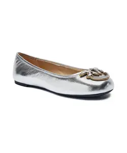 Кожаные балетки Joy 03 Pinko, серый