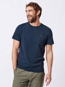 Футболка с логотипом regular fit из органического хлопка с коротким рукавом и логотипом Aubin, темно-синий