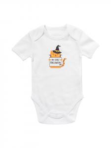 Schlummersack Детский боди из органического хлопка с короткими рукавами и надписью оранжевого цвета