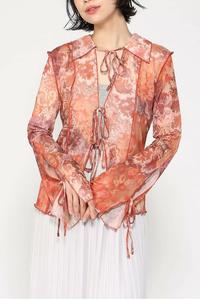 Шифоновая блузка с лентой