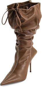 Женские ботильоны на высоком каблуке JW PEI Olivia из кожи, Brown