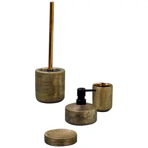 Набор аксессуаров для ванной комнаты WENKO «Ривара», (набор, 3 шт.), цвет goldfarben