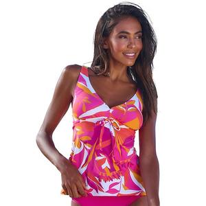 Женский топ-танкини с миксом принтов Lascana, Pink Orange