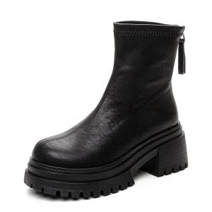 JNLVWA Ботильоны женские, черно-коричневые