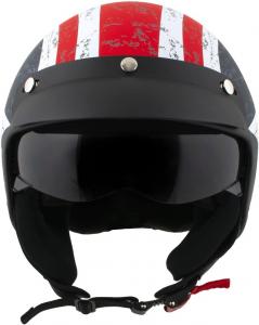 Шлем мотоциклетный Milwaukee Half Skull MPH97X MPHTX, черный / красный