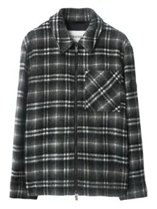 Шерстяная рубашка в клетку Burberry, черный