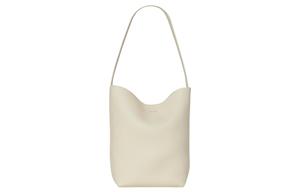 Сумка-ведро N/S Park из зернистой телячьей кожи, сумка-тоут, плечевая сумка, женская ручная кладь цвета слоновой кости белый THE ROW