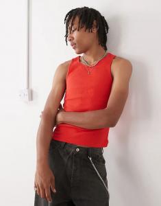 Майка-топ COLLUSION в рубчик красного цвета