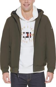 Мужская куртка-бомбер Tommy Hilfiger Soft Shell Active Filled, Olive Sherpa Lined W. Patch