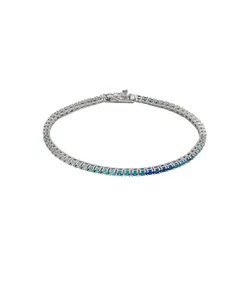 Теннисный браслет из стерлингового серебра с синим градиентом Spero London, silver