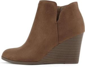 Soda Ability - ботильоны средней высоты с разрезом на голенище и молнией, танкетка с наклонным каблуком, Cognac Imsu