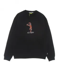 Черная толстовка с круглым вырезом и изображением скелета Iuter, черный