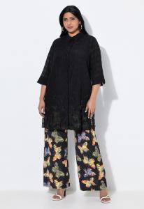 Блуза Ulla Popken APPLIQUE 3/4 SLEEVE, Black