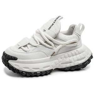 Износостойкие дышащие низкие повседневные туфли, увеличивающие рост, для мужчин NANJIREN, White