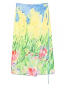 Юбка миди с цветочным принтом MSGM, желтый