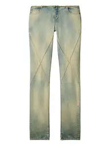 Джинсы с перекрещенным швом и необработанным краем Off-White, синий