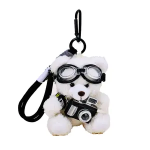 Пилот камера очаровательные милые космос объектив медвежьи куклы плюшевый кулон 12см высота JINBANG, Gj9 Shiro Bear+Cameras