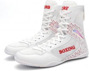 Профессиональные тренировочные кроссовки для борьбы, дышащие, нескользящие, фитнес-кроссовки, широкие, высокие боксерские кроссовки для мужчин и женщин Generic, белый