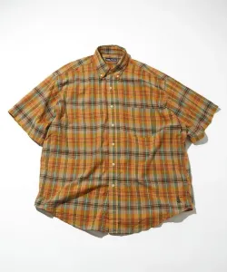 Индийская рубашка с коротким рукавом и пуговицами в клетку «Мадрас», модель 25AW Nautica, цвет Yellow