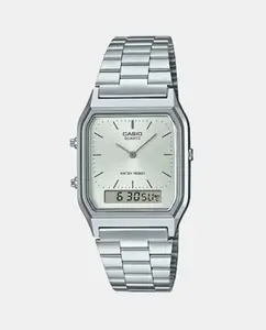 Стальные мужские часы Casio Vintage AQ230A7AMQYES, серебряный
